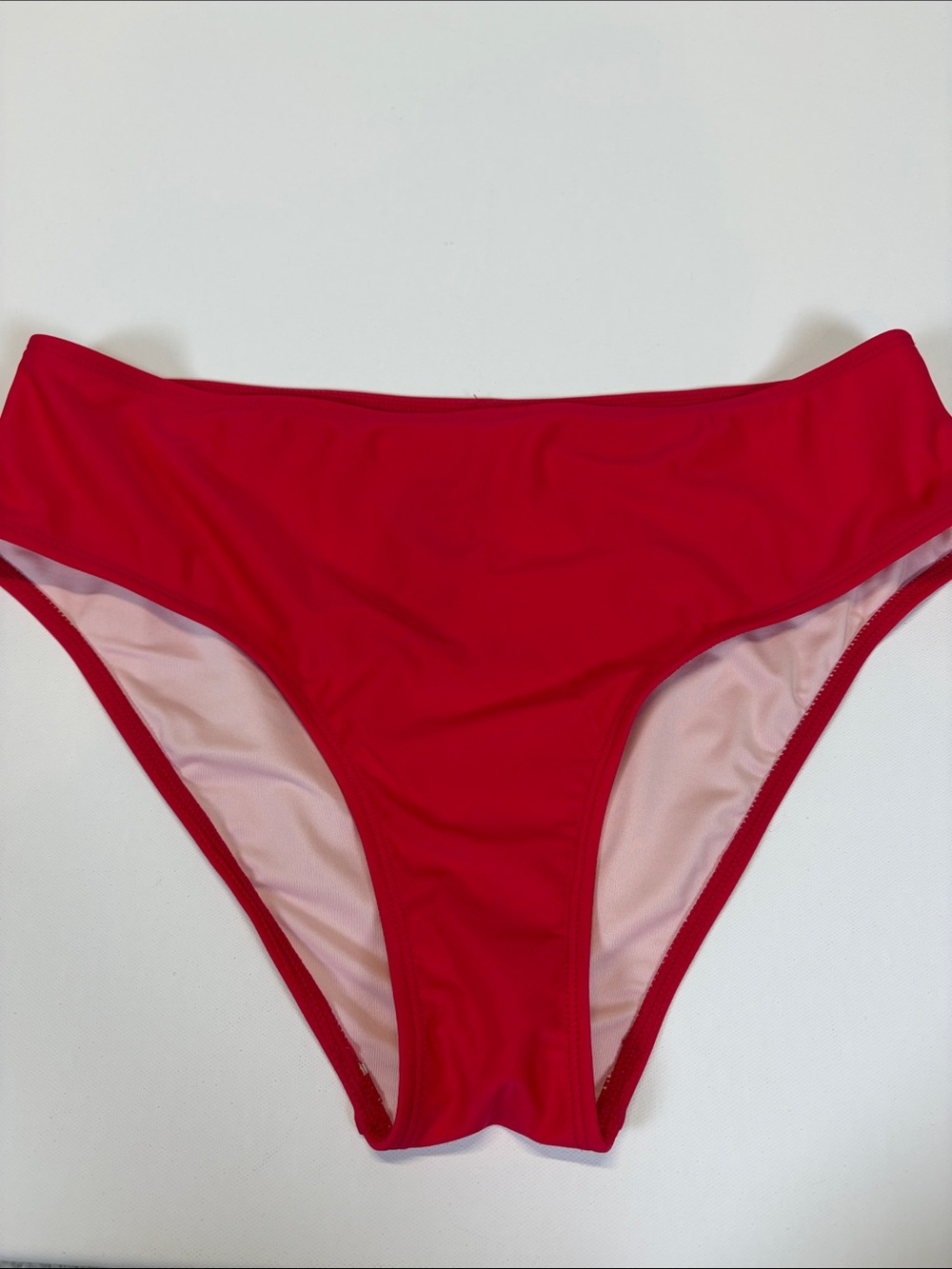 NWT Cupshe Red Bikini Bottom Size Large Mid Rise Classic Bottom